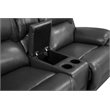 Titan Furnishings Transitional Faux Leather Console Loveseat in Gray