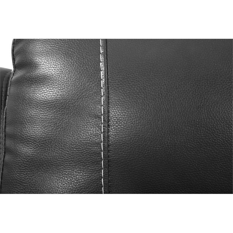 Titan Furnishings Transitional Faux Leather Console Loveseat in Gray