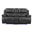 Titan Furnishings Transitional Faux Leather Console Loveseat in Gray