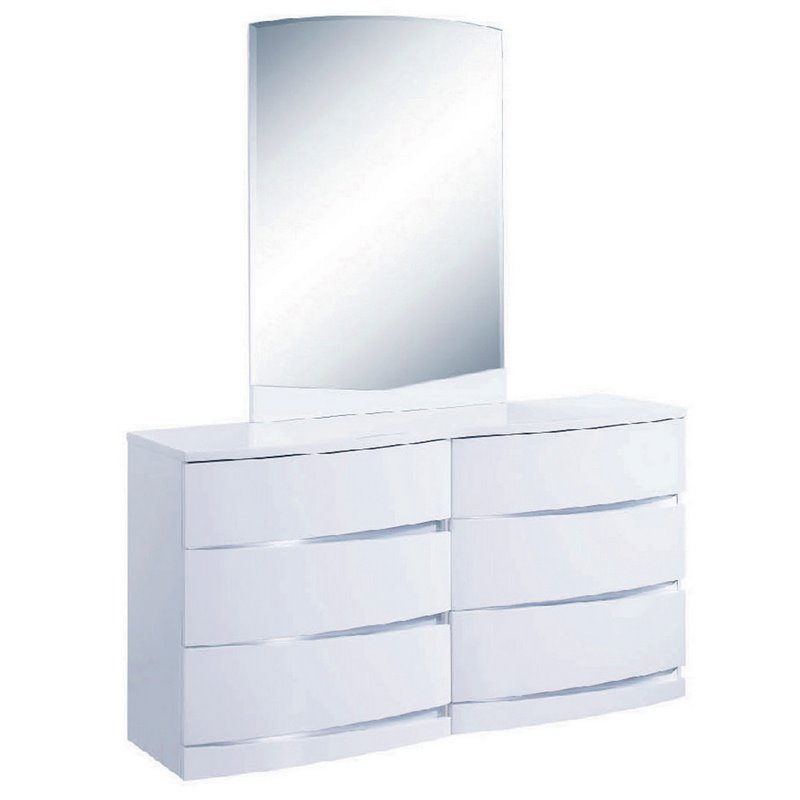 Titan Furnishings Grand Modern Lacquer Wood Dresser in Gloss White
