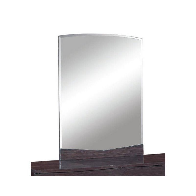Titan Furnishings Grand Modern Lacquer Wood Mirror in Gloss Black Wenge
