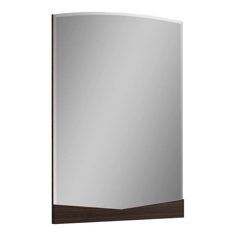 Titan Furnishings Grand Modern Lacquer Wood Mirror in Gloss Black Wenge