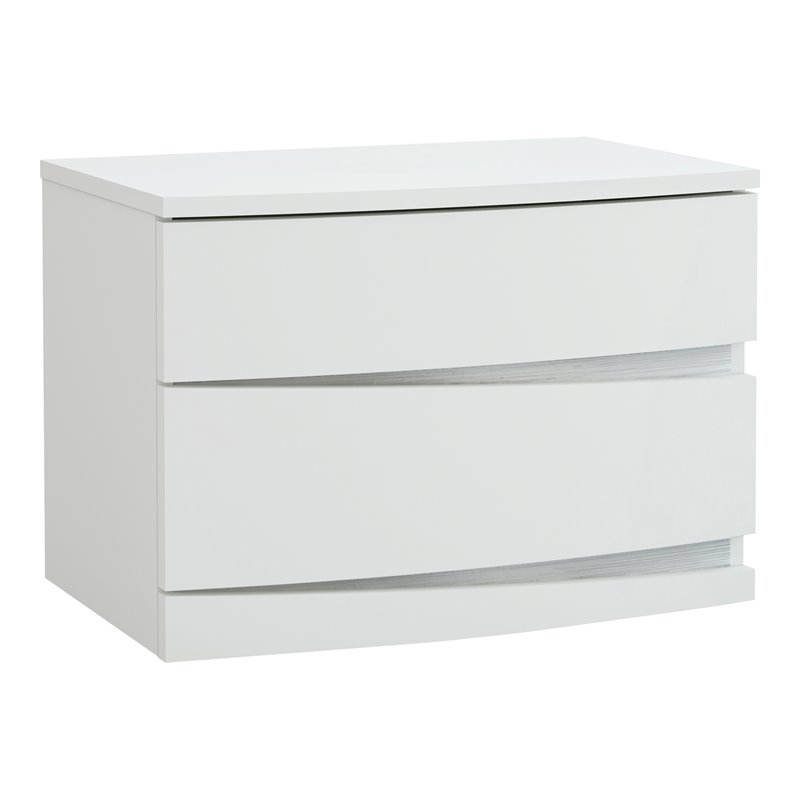 Titan Furnishings Grand Modern Lacquer Wood Nightstand in Gloss White