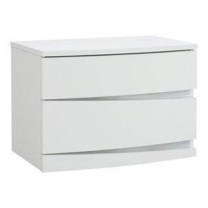 Titan Furnishings Grand Modern Lacquer Wood Nightstand in Gloss White