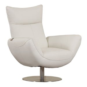 Titan Furnishings 22&quot Modern Genuine Italian Leather Lounge Chair in White
