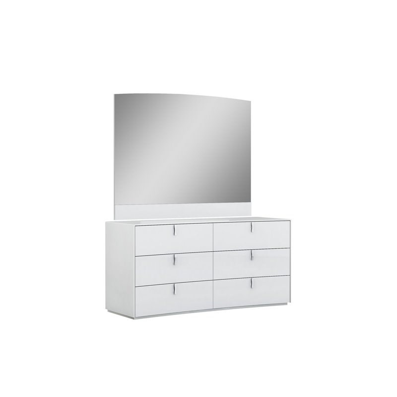 Titan Furnishings Polo Modern Lacquer Wood Dresser in Gloss White