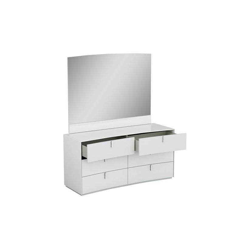 Titan Furnishings Polo Modern Lacquer Wood Dresser in Gloss White