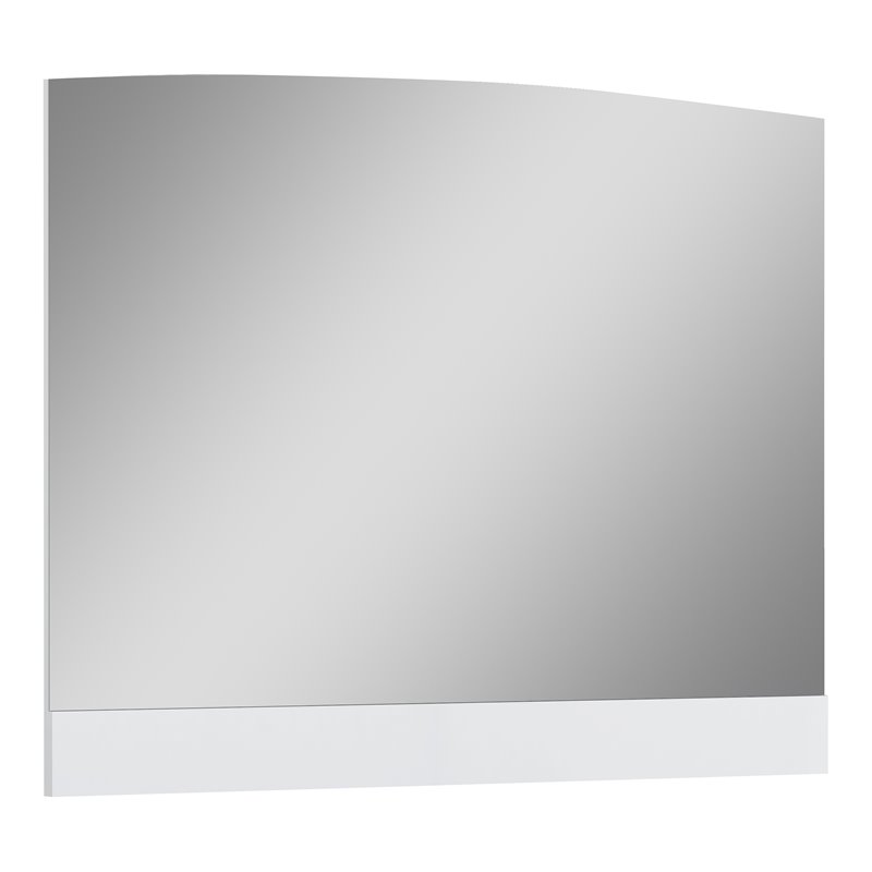 Titan Furnishings Polo Modern Lacquer Wood Mirror in Gloss White
