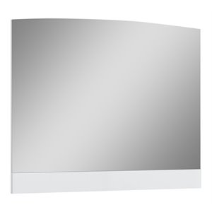 Titan Furnishings Polo Modern Lacquer Wood Mirror in Gloss White