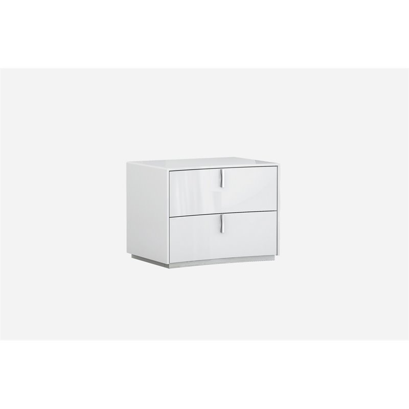 Titan Furnishings Polo Modern Lacquer Wood Nightstand in Gloss White