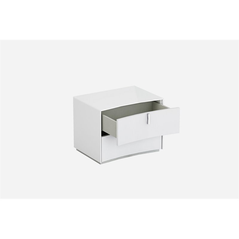 Titan Furnishings Polo Modern Lacquer Wood Nightstand in Gloss White