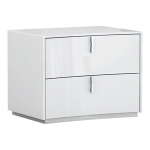 titan furnishings polo modern lacquer wood nightstand in gloss white
