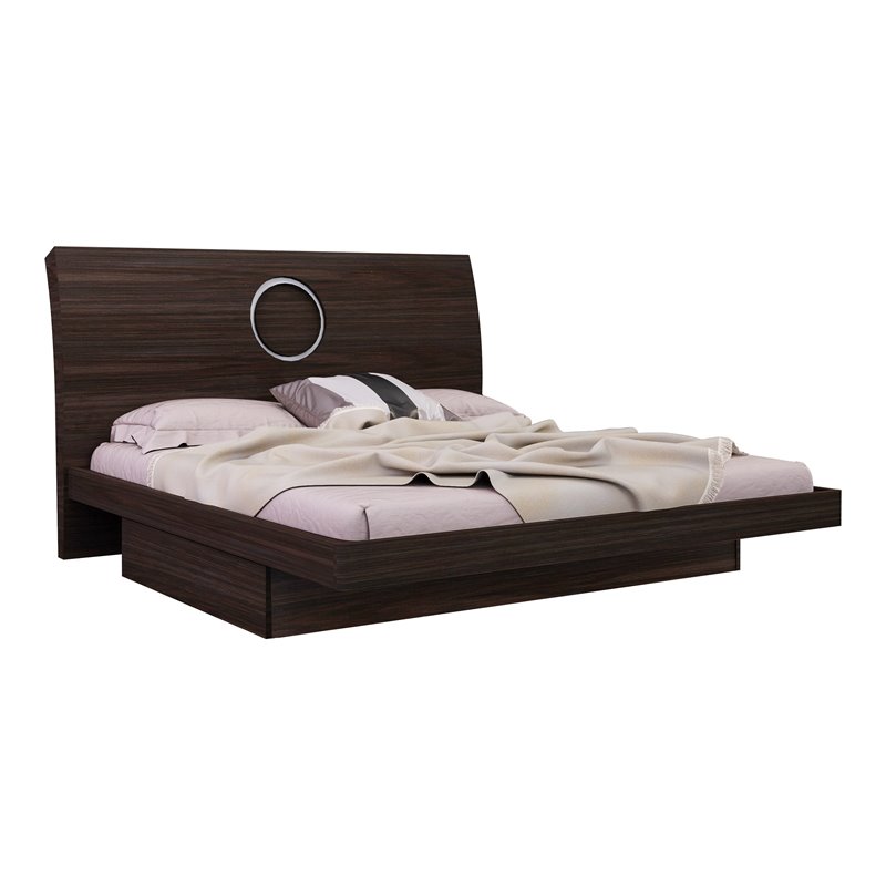 Titan Furnishings Rita Modern Lacquer Wood Queen Bed in Black Wenge