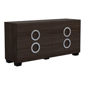 Titan Furnishings Rita Modern Lacquer Wood Dresser in Gloss Black Wenge