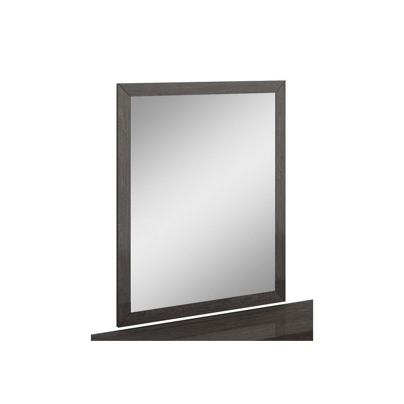 Titan Furnishings Rita Modern Lacquer Wood Mirror in Gloss Gray Ash