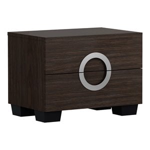 Titan Furnishings Rita Modern Lacquer Wood Nightstand in Black Wenge
