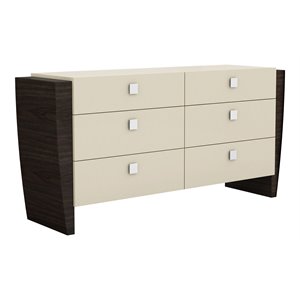 titan furnishings sofia modern lacquer wood dresser in twon-tone beige