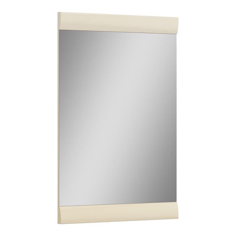 Titan Furnishings Sofia Modern Lacquer Wood Mirror in Gloss Beige