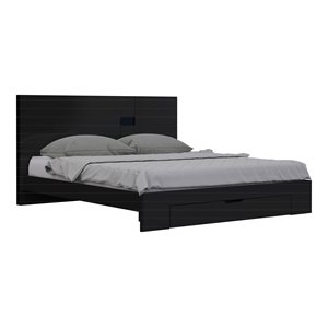 titan furnishings waldorf modern lacquer wood bed in black