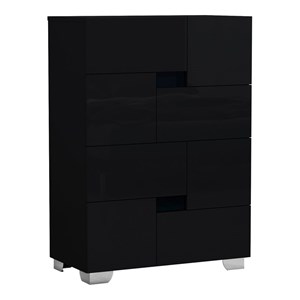 Titan Furnishings Waldorf Modern Lacquer Wood Chest in Black