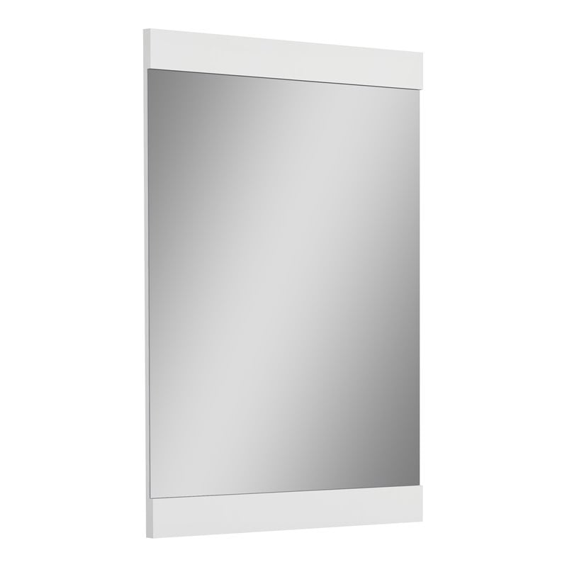 Titan Furnishings Waldorf Modern Lacquer Wood Mirror in Gloss White