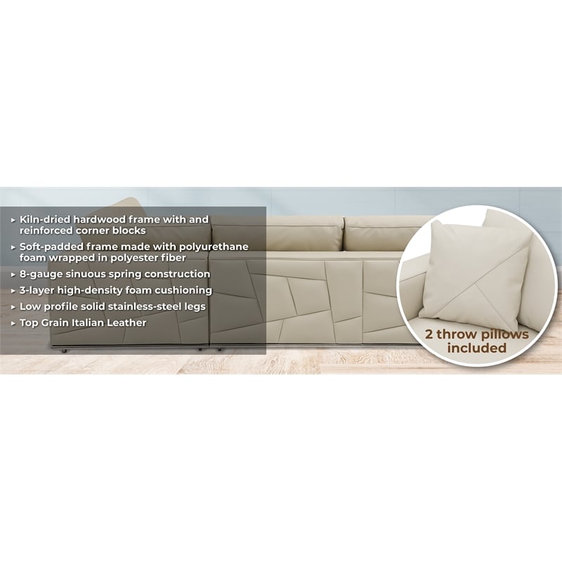Titan Furnishings Transitional Italian Top Grain Leather Sectional