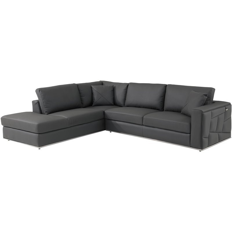 Titan Furnishings Transitional Italian Top Grain Leather Sectional
