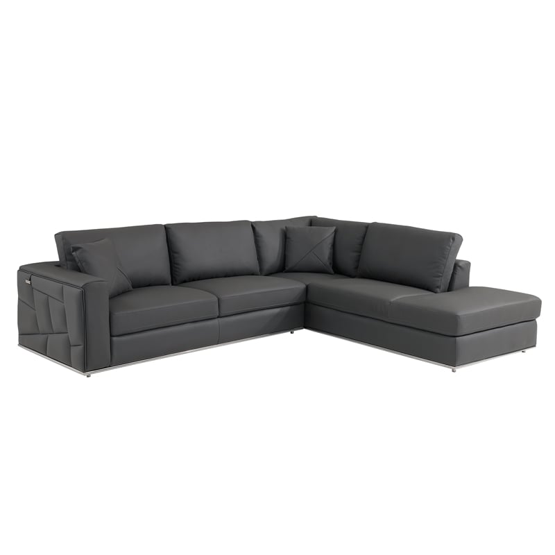 Titan Furnishings Transitional Italian Top Grain Leather Sectional