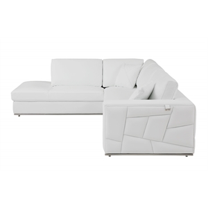 Titan Furnishings Transitional Italian Top Grain Leather Sectional White