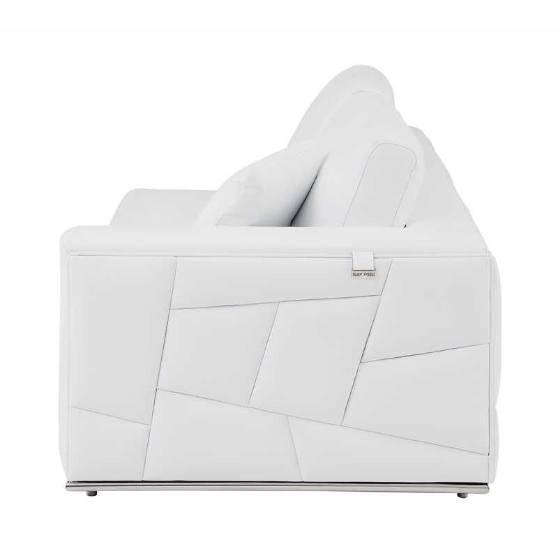 Titan Furnishings Transitional Italian Top Grain Leather Sectional White