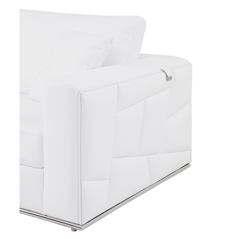 Titan Furnishings Transitional Italian Top Grain Leather Sectional White