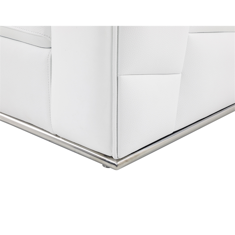 Titan Furnishings Transitional Italian Top Grain Leather Sectional White