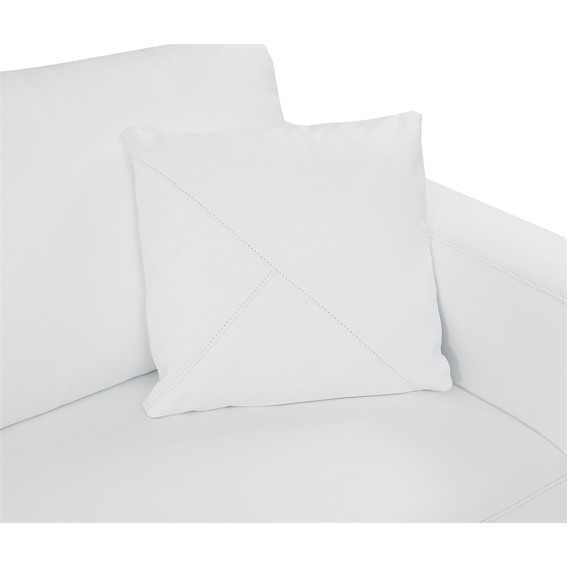 Titan Furnishings Transitional Italian Top Grain Leather Sectional White