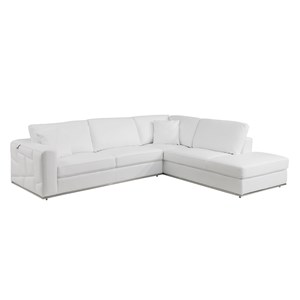 Titan Furnishings Transitional Italian Top Grain Leather Sectional