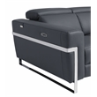 Titan Furnishings Italian Leather Sofa with Power Recliner in Dark Gray