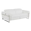 Titan Furnishings Italian Leather Sofa with Power Recliner in White