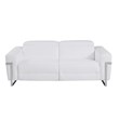 Titan Furnishings Italian Leather Sofa with Power Recliner in White