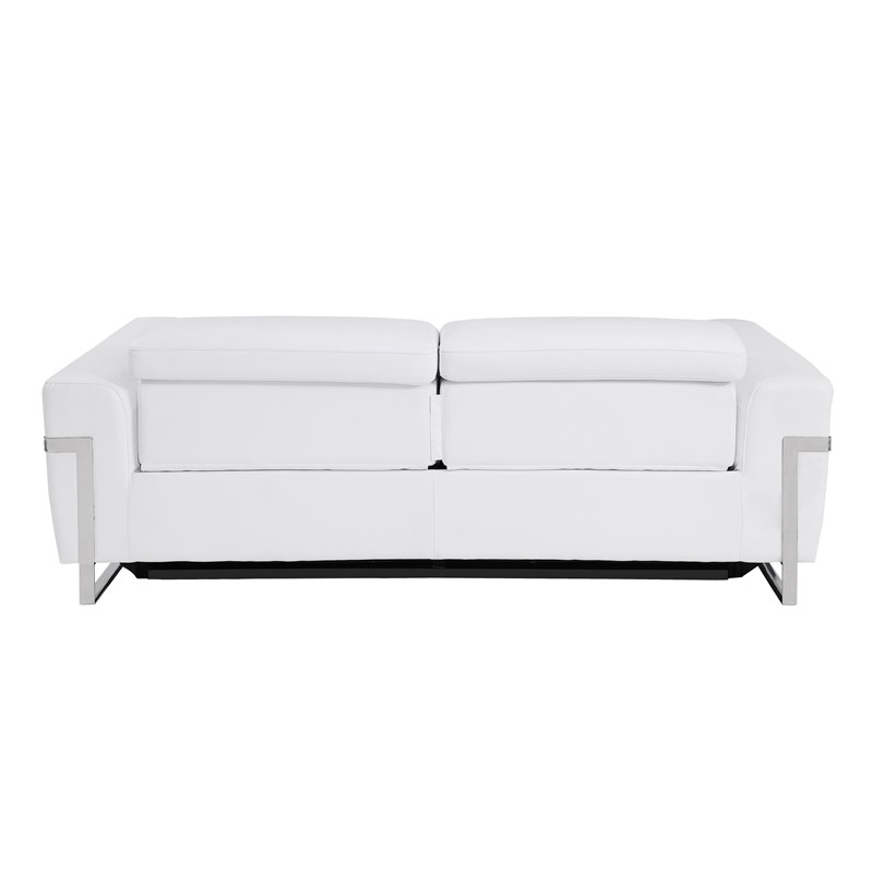 Titan Furnishings Italian Leather Sofa with Power Recliner in White