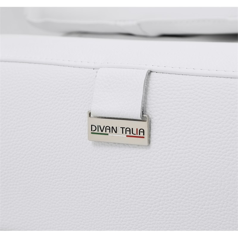 Titan Furnishings Italian Leather Sofa with Power Recliner in White