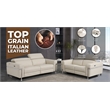 Titan Furnishings Italian Leather Loveseat with Power Recliner in Beige