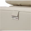 Titan Furnishings Italian Leather Loveseat with Power Recliner in Beige