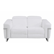 Titan Furnishings Italian Leather Loveseat with Power Recliner in White