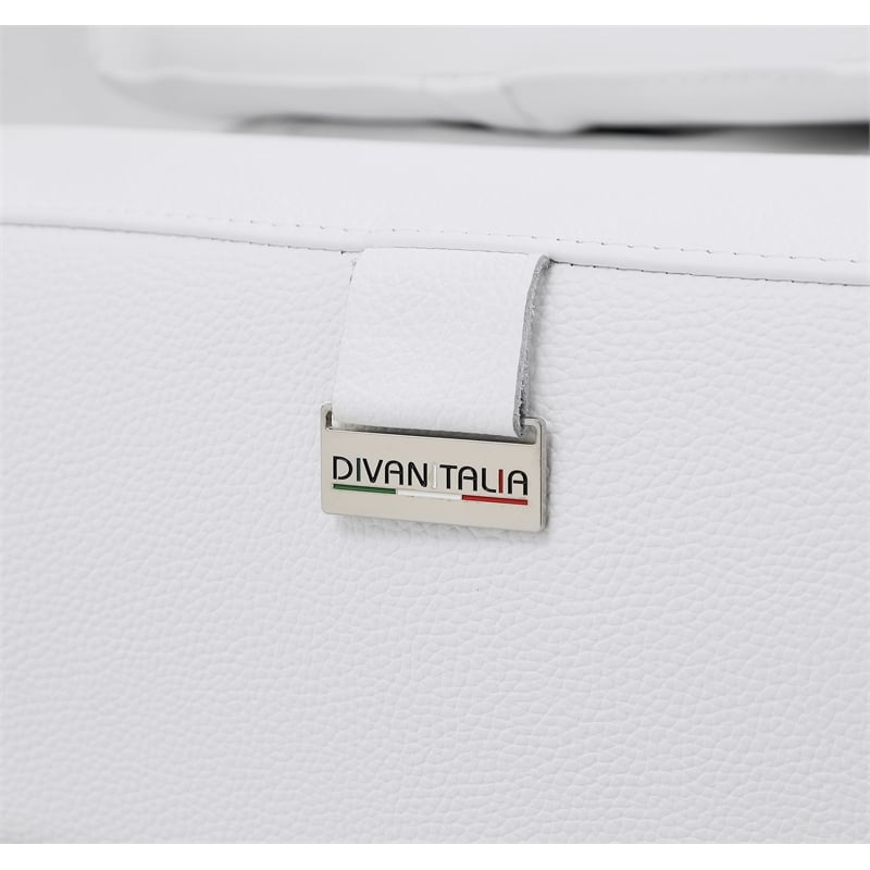 Titan Furnishings Italian Leather Loveseat with Power Recliner in White