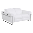 Titan Furnishings Italian Leather Loveseat with Power Recliner in White