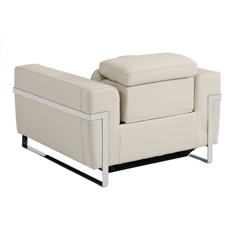 Titan Furnishings Italian Leather Chair with Power Recliner in Beige