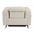 Titan Furnishings Italian Leather Chair with Power Recliner in Beige