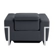 Titan Furnishings Italian Leather Chair with Power Recliner in Dark Gray