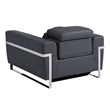Titan Furnishings Italian Leather Chair with Power Recliner in Dark Gray