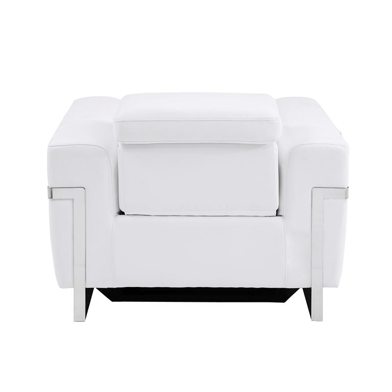 Titan Furnishings Italian Leather Chair with Power Recliner in White