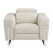 Titan Furnishings Italian Leather Sofa Set with Power Recliner in Beige
